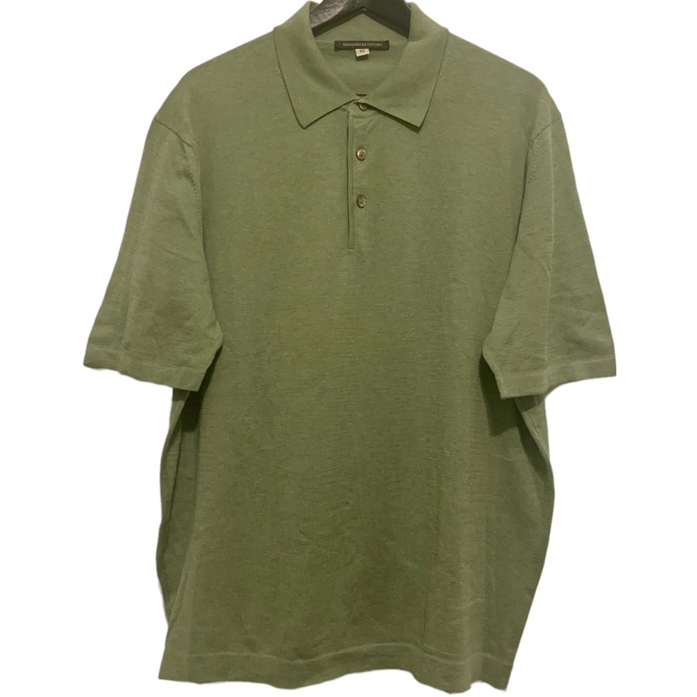 David Rickey Sport Italy Cotton Knit Green Short Sleeve Polo Shirt
Size 56 / 3XL